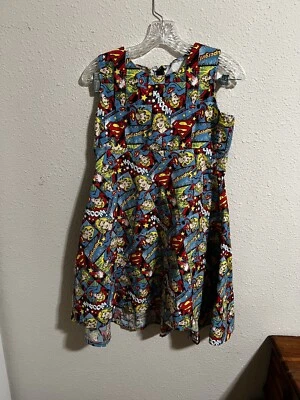 Vestido Niñas Hecho a Mano Super Girl Hi-lo Talla 12 Foto 1 de 4