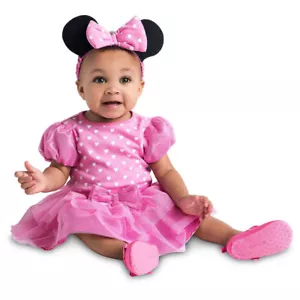 NWT Disney Store 6 9 12 18 24 Mos Minnie Mouse Baby Costume Bodysuit Headband - Picture 1 of 1