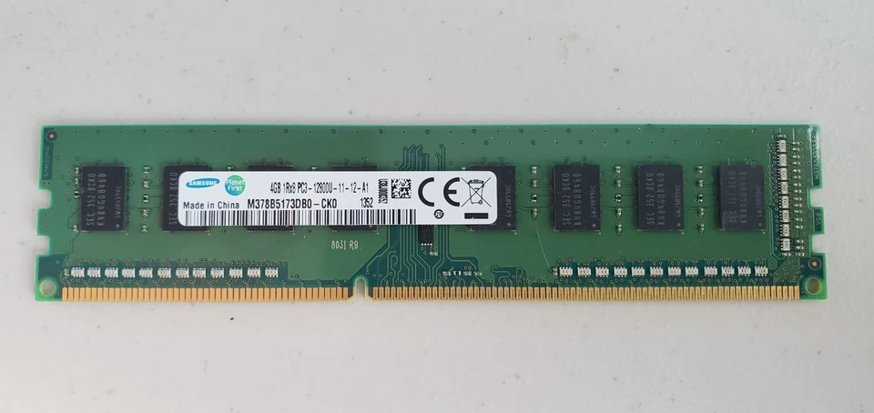 Samsung 4GB 1Rx8 PC3-12600U-11-12-A1 M393B1K70DH0-CK0 DDR3 - Image 1 of 1
