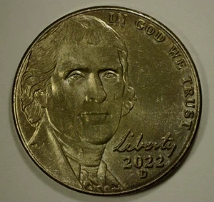 2022 D Improperly Annealed Planchet Jefferson Nickel BU Black Beauty - Picture 1 of 2