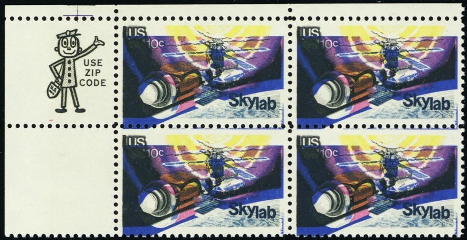 1529, Mint NH 10¢ Shifted Well Down Zip Block Skylab Stamps - Stuart Katz - Image 1 of 1