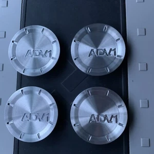 ADV1 Wheels Center Cap Brushed Aluminum clear O-Ring Size 65 MM Set Of 4 Pcs - Picture 1 of 8