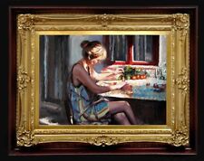 Print on Canvas of Oil Painting Arseni ~ MANICURE 11" X 8" NO FRAME UK