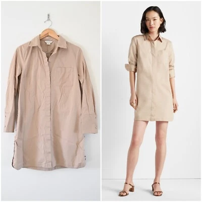 Club Monaco Strawberta Khaki Button Down Shirt Dress Size 12 - Image 1 of 4