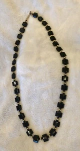 Vintage Monet Necklace Goldtone Black Beads - Picture 1 of 6