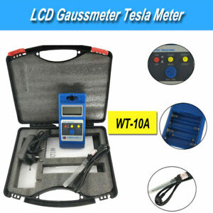 Gaussmeter Tesla Meter w/Ns Magnetic Field Fluxmeter Surface Instrument Portable