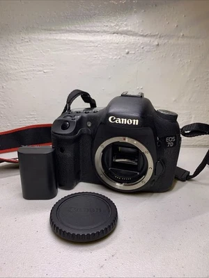 Canon EOS 7D 18.0 MP Digital SLR Camera Black Body Only Tested 19933 Click! READ - Image 1 of 4