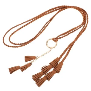 Braided Belt Woman Trendy Belts Boho Accessories for Women Country Brown - Picture 1 of 12