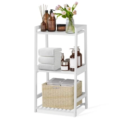 3 Tier Bamboo Bathroom Shelves, Ladder Shelf for Storage, Rustic Home Organiz... - Image 1 of 4
