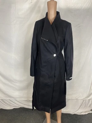 Ted Baker женщин роза шерсти смесь надежном наплечная панель пальто размер 2 черный - Изображение 1 из 4