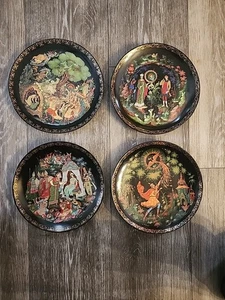 4 Russian Legends 8” Decorative Plates Pre-owned 1989 & 1990 Vintage - Picture 1 of 7