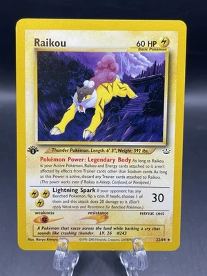 Raikou 1st Edition Rare Neo Revelation 22/64 Non-Holo LP+ - Image 1 of 2