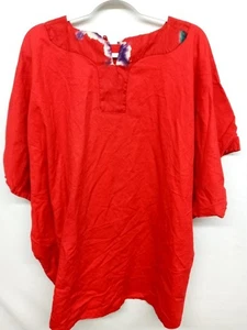 Damen 6X rot lila Besatz Rundhals 3/4 Ärmel plus Kimono Oberteil  - Bild 1 von 5