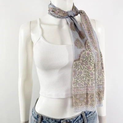 Vintage Oscar De La Renta Pastel Floral Silk Scarf Designer Dainty - Image 1 of 4