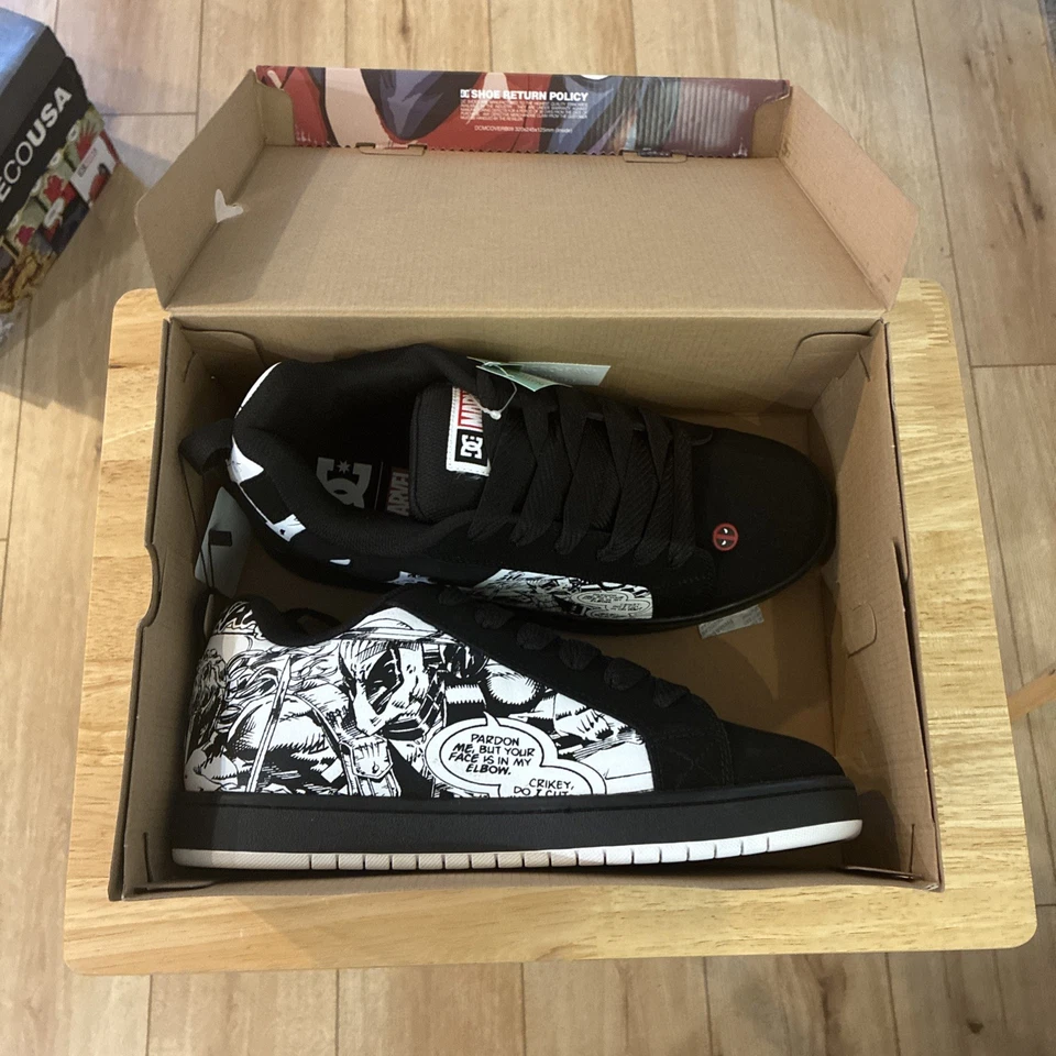 RARE DC Shoes Marvel Deadpool Men's DP Court Graffik Size 10 New with Box - Image 1 of 4