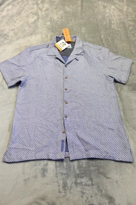 Sovereign Code Men's Size Large Blue Geometric Short Sleeve Button Up Shirt NWT - Image 1 of 4