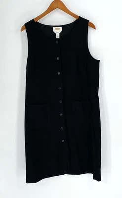Vestido Talbots para mujer 14 negro elástico pana jersey costa cabaña pradera Y2K Foto 1 de 4