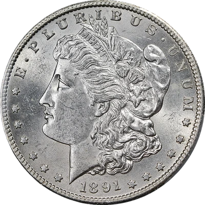 1891-S Morgan Silver Dollar PCGS MS62 Nice Eye Appeal Nice Strike - Image 1 of 4