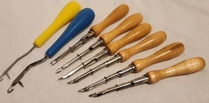 LOT Aunt Lydia's Punch Needle Rug Crafting Tool No. 6 Made in USA + Latch Hooks - Picture 1 of 1