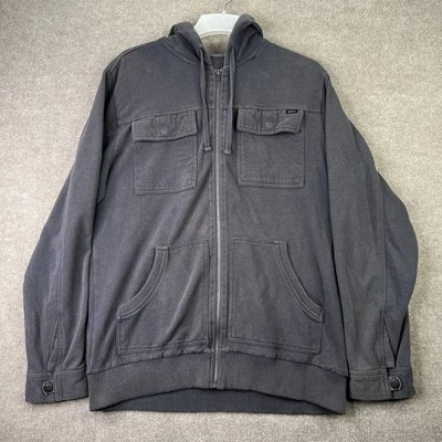 RVCA Men’s Gray Full Zip Hoodie Sweatshirt Cotton Blend Size XL - Image 1 of 4