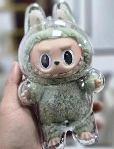 1pc Labubu The Monsters Plush Pop Mart Clear Protective Case Standing Style NEW - Picture 1 of 7