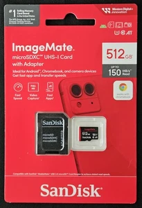 SanDisk ImageMate 512GB microSDXC UHS-I Memory Card – Class 10 High Speed - Picture 1 of 2