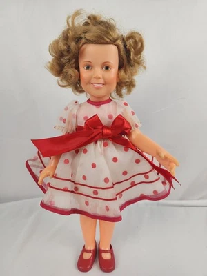 Vestido vintage años 70 IDEAL Shirley Temple MUÑECA rojo blanco lunares 15" Foto 1 de 4