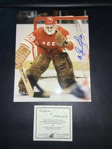 Foto autógrafa de portero olímpico ruso Vladislav Tretiak CCCP #1350 - Imagen 1 de 6