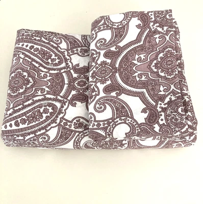 IKEA Jattevallmo Paisley Purple Plum Mauve Twin Duvet Cover & Pillowcase Cotton - Image 1 of 4