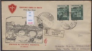 1949 First Day Cover Venetia Bridge Holy Trinity Raccomandata - Picture 1 of 1