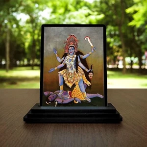Kali MATA Wooden Car Dashboard Idol Figurine Handcrafted Showpiece Statue - Picture 1 of 2