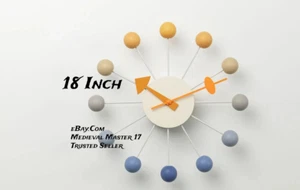 Orologio da parete Vitra Ball George Nelson retrò metà secolo stile moderno fatto a mano - Foto 1 di 3