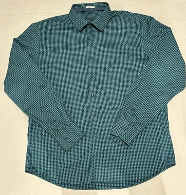 Bugatchi Uomo Shaped Fit Men’s XL Flip Cuff Blue Button Down Shirt - Image 1 of 4