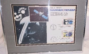 Space 1975 Saluting Mariner Pioneer #'ed Stamp Fleetwood 1st Day Of Issue Framed - Picture 1 of 8