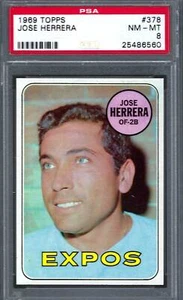 1969 Topps #378 PSA 8 Jose Herrera Expos 378 - Picture 1 of 2