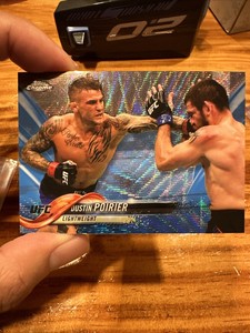 2018 Topps UFC Chrome DUSTIN POIRIER MMA Fighter Blue Wave Prizm No 23 #10/75