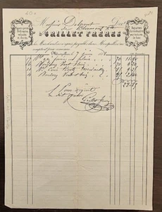 MONTPELLIER(34) Papiers peints ordinaires veloutés et dorés. GRILLET FRERES 1858 - Imagen 1 de 1