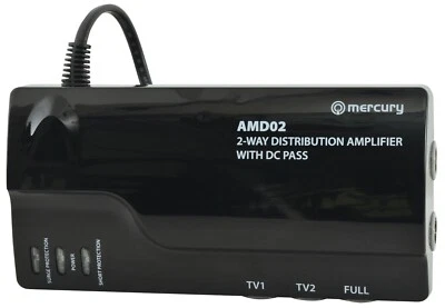 Mercury UHF/VHF Distribution Amplifiers with 5G/4G Filter and DC Pass - 2 Way VH - Image 1 of 4