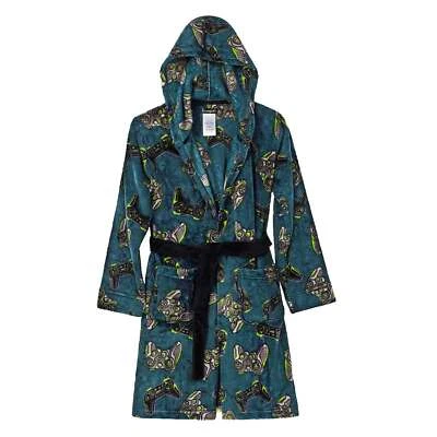 Cuddl Duds Video Game Pajama Robe Hoodie BathRobe Boy Girl 4 5 6 XS S Controller - Image 1 of 4