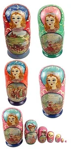 Matroschka Matrjoschka  19 cm 7 teilig Handarbeit Russische Puppe Babuschka  - Bild 1 von 5