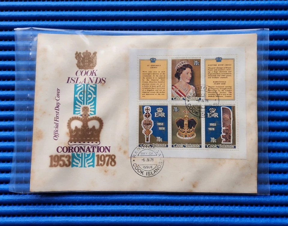 1978 Cook Islands Queen Elizabeth II 25th Anniversary of Coronation Official FDC - Image 1 of 2
