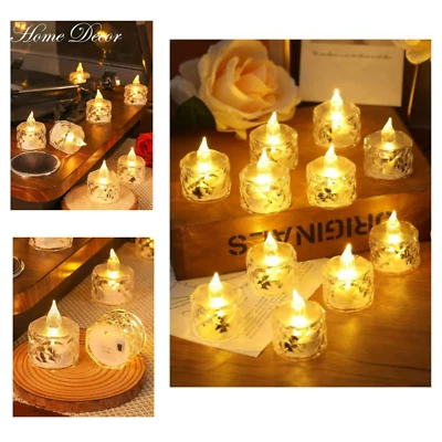 2 / 24PCS Acrylic Crystal LED Tea Lights Candles Flameless Battery Operated - Image 1 of 4