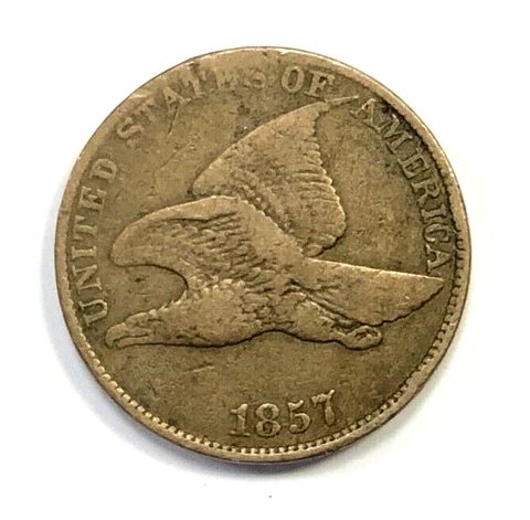 1857 Flying Eagle Cent Penny Fine F Condition Cover