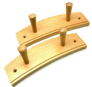 HAT & COAT HOOKS 2 large wooden peg door wall hanger wood hook rack (570) - Picture 1 of 8