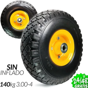 Rueda Antipinchazo de Carretilla 300 kg 3.00-4 26.5cm Goma Maciza Nylon Tubeless - Imagen 1 de 10