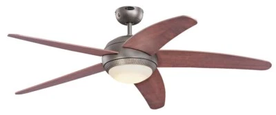 Ceiling Fan With LED Lamp and Remote Control Bendan Tin & Apple Wood 132 CM - Image 1 of 4