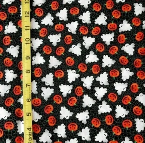FABRIC - HOLIDAY INSPIRATIONS "PUMPKINS & GHOSTS" HALLOWEEN 100% COTTON 1.25 YDS - Picture 1 of 1