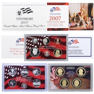 2007 S Proof Set Original Box & COA 14 Coins 90% Silver - Picture 1 of 9