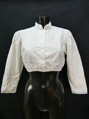 Gr.42 Dirndlbluse süße Bluse für Dirndl mit Spitze Trachtenbluse - Bild 1 von 3