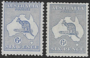 AUSTRALIA 1915-27. 6d. ULTAMARINE LMH, 6d. DULL BLUE HMH. SG. 38, 38b. (D297) - Picture 1 of 2